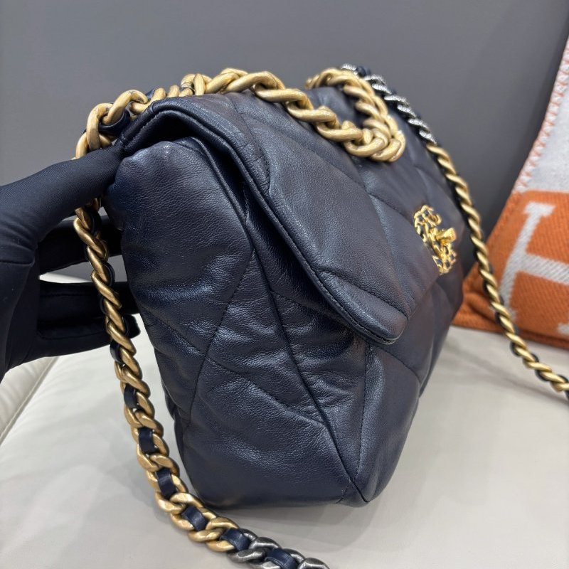 閒置新 香奈兒/Chanel 深藍色19bag中号-2