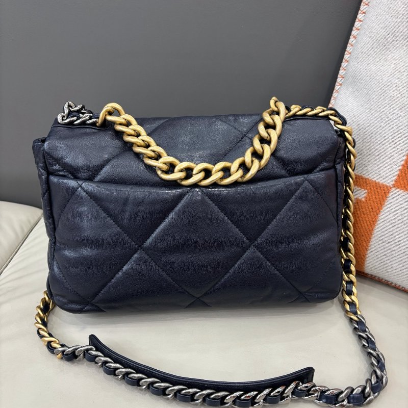 閒置新 香奈兒/Chanel 深藍色19bag中号-6