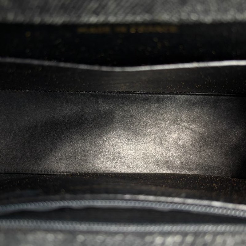 Chanel 玳瑁手提 牛仔黑 時髦復古風 25*22*7 98新配件塵袋-7