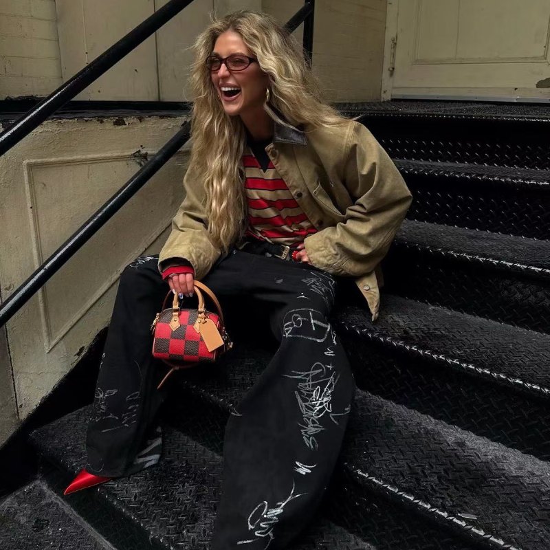 LV speedy Nano紅色棋盤格芯片款 17*12*10  98新配件肩帶 鑰匙*2 鎖 塵袋-1