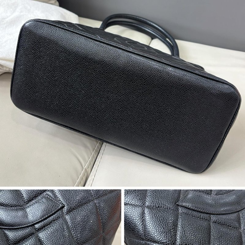 香奈兒/Chanel 黑金荔枝皮希爾頓肩背包-7