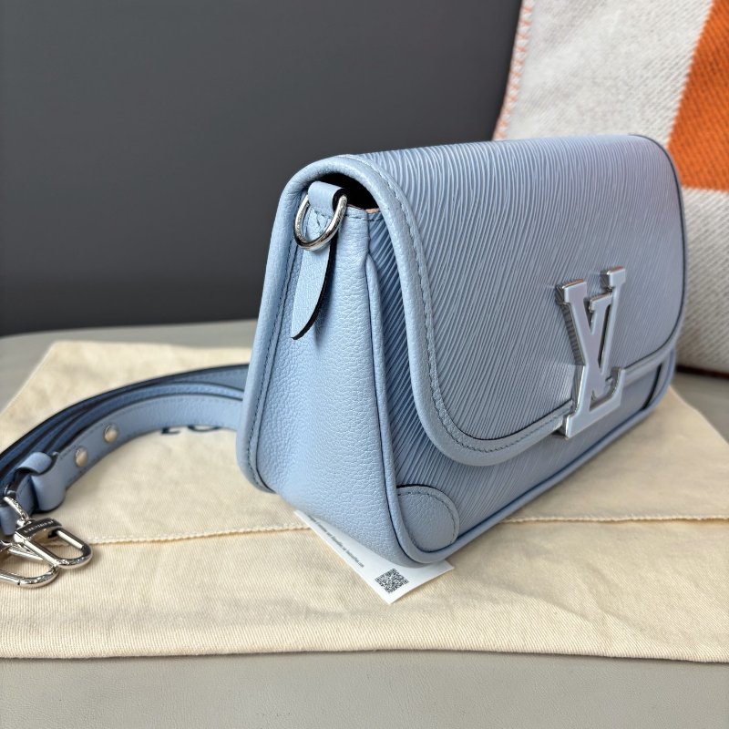 閒置新 路易威登/Louis Vuitton 淺藍色水波紋Buci法棍包 芯片款-2