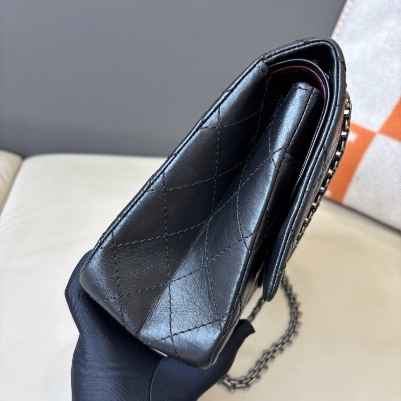 閒置新 香奈兒/Chanel 黑銀2.55中號鏈條包-3