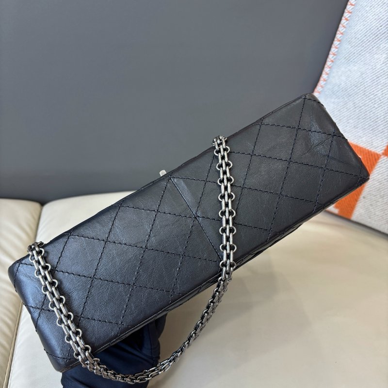 閒置新 香奈兒/Chanel 黑銀2.55中號鏈條包-4