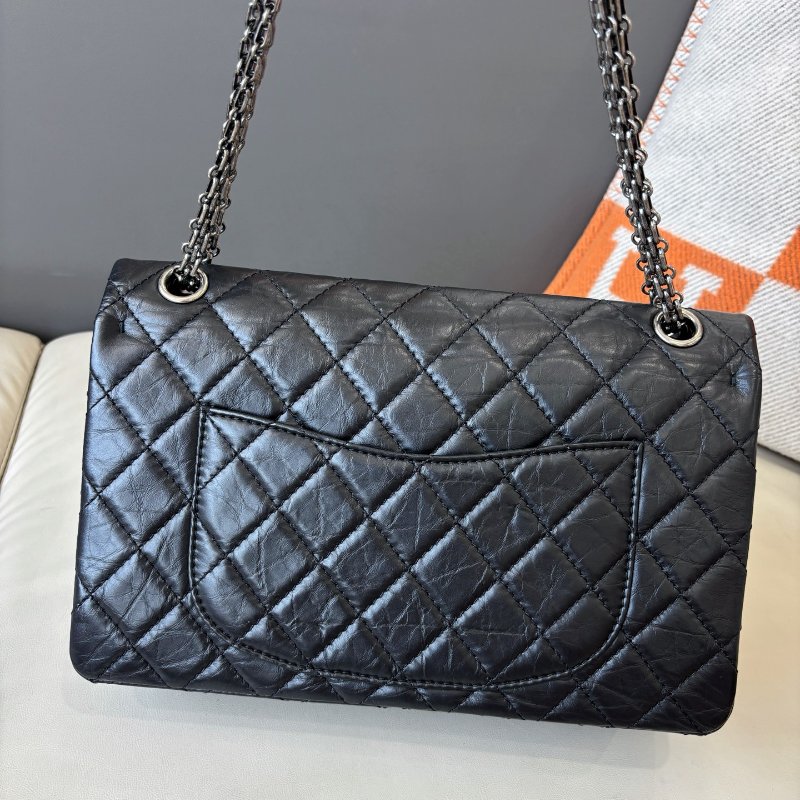 閒置新 香奈兒/Chanel 黑銀2.55中號鏈條包-6