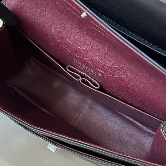 閒置新 香奈兒/Chanel 黑銀2.55中號鏈條包-8