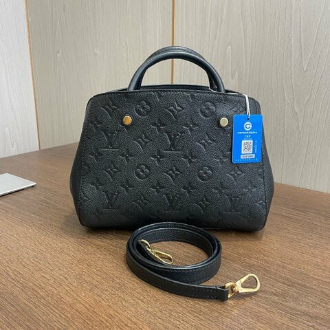 路易威登/Louis Vuitton 黑色全皮蒙田 BB