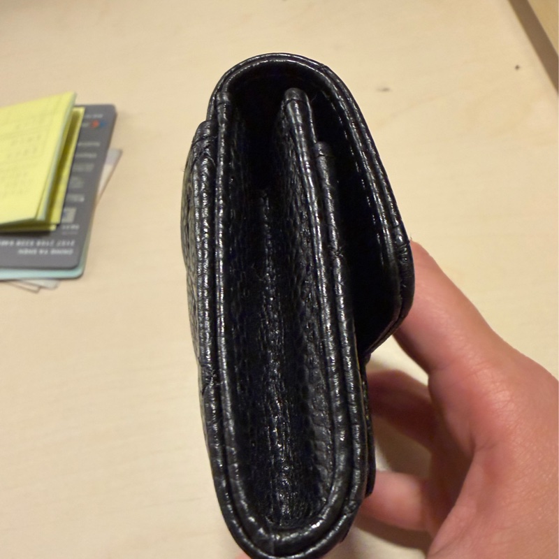 CHANEL 經典款 雙C 單層卡包/名片夾 (黑色 x 荔枝紋牛皮 x 金釦)-9