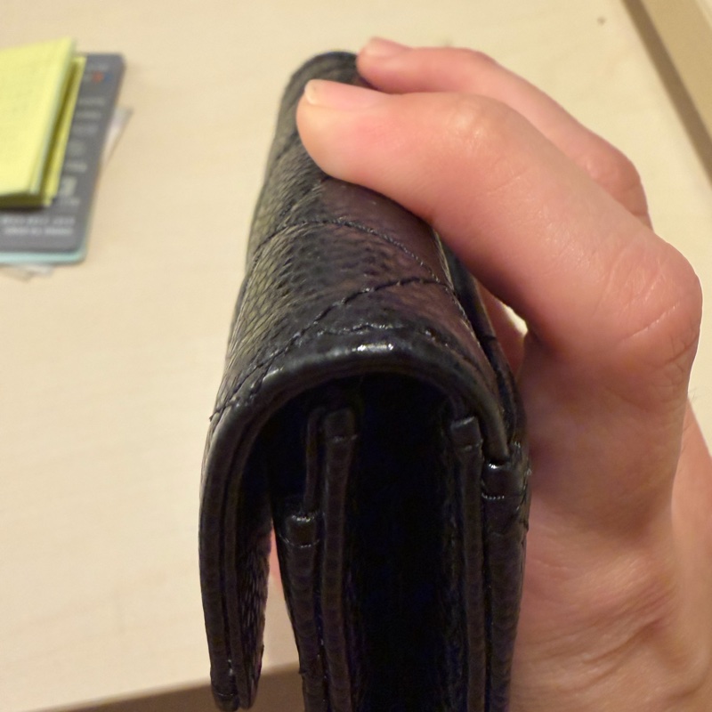 CHANEL 經典款 雙C 單層卡包/名片夾 (黑色 x 荔枝紋牛皮 x 金釦)-10