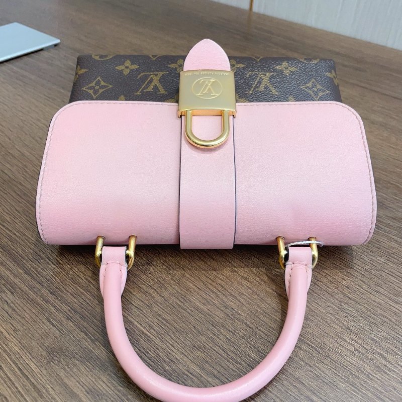 路易威登/Louis Vuitton Locky BB老花拼粉色 鎖頭包-5