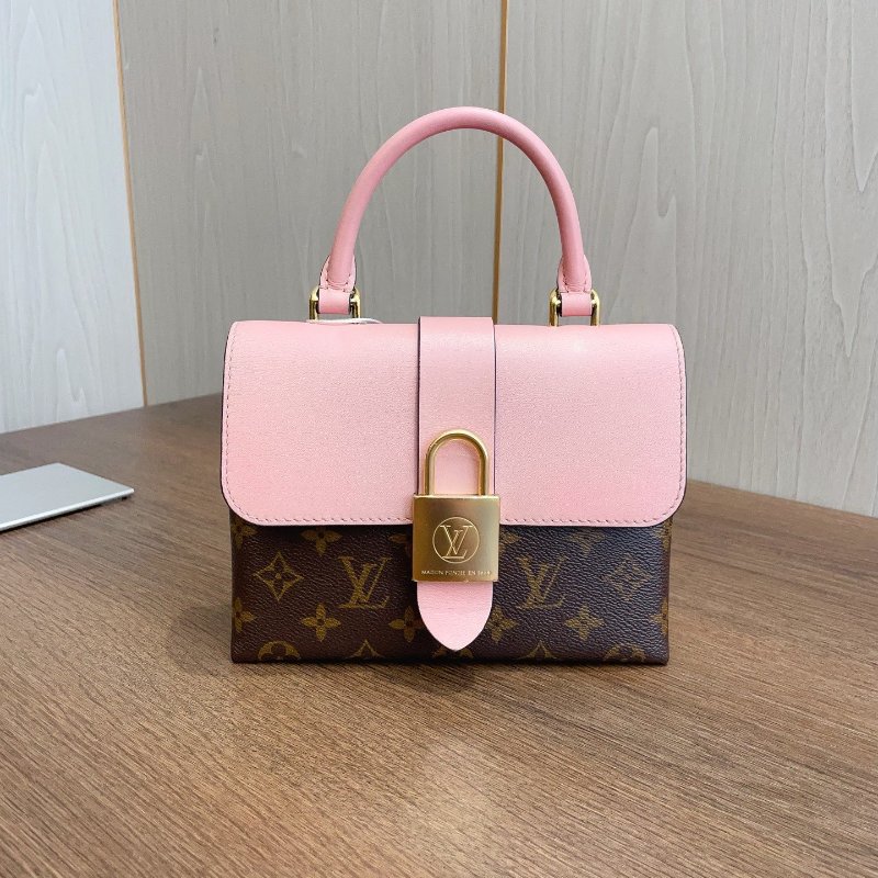 路易威登/Louis Vuitton Locky BB老花拼粉色 鎖頭包-6
