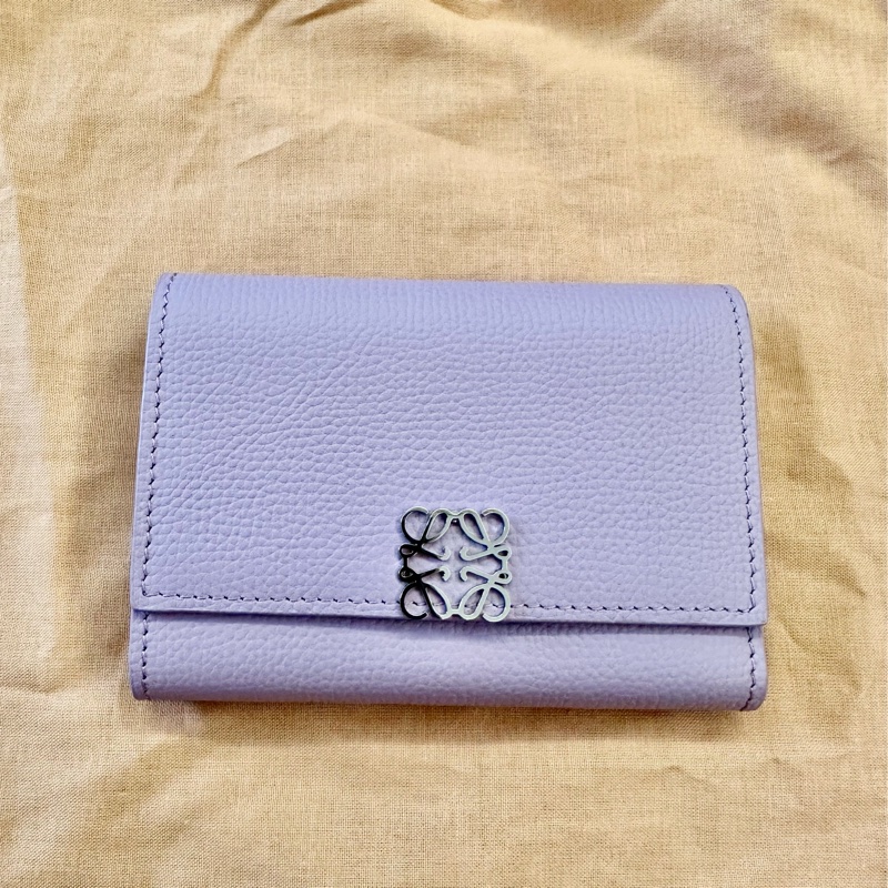 Loewe 紫色三折短夾-0