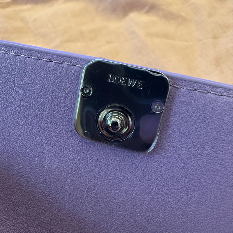 Loewe 紫色三折短夾-4