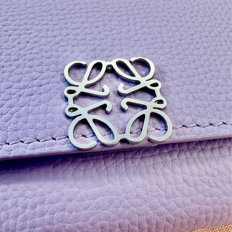 Loewe 紫色三折短夾-5