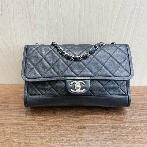 香奈兒/Chanel 黑銀CF鏈條包