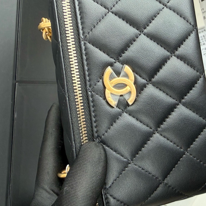 99.9新CHANEL香奈兒 23SS 山茶花 盒子包化妝包 單肩斜挎包 23年-6