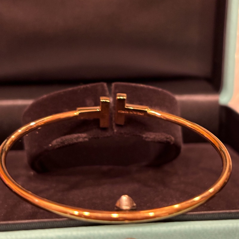Tiffany & Co. T Wire 手環｜18K玫瑰金｜僅試戴｜收藏級近全新-5