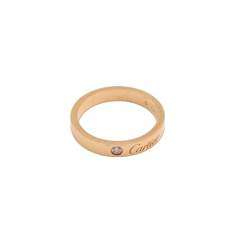 CARTIER CDECARTIER系列單鑽窄版戒指18K玫瑰金/鑽石52