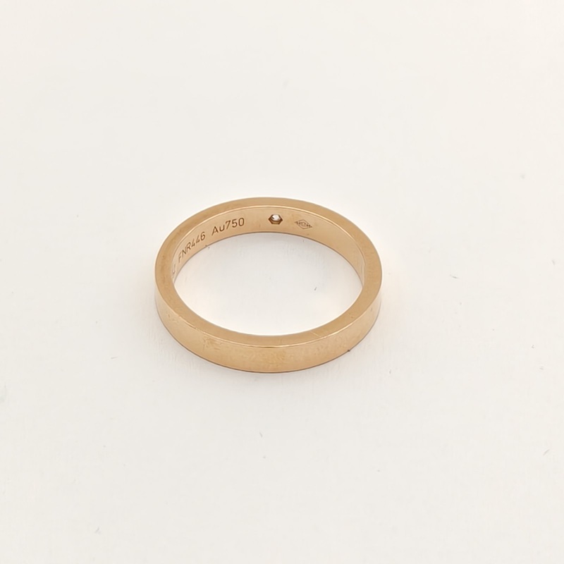 CARTIER CDECARTIER系列單鑽窄版戒指18K玫瑰金/鑽石52-2