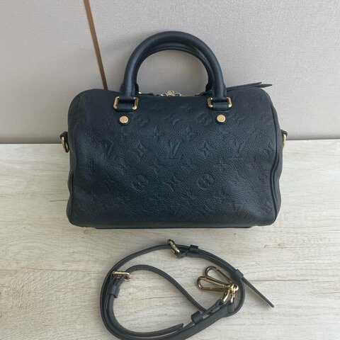 路易威登/Louis Vuitton 全皮藍色壓紋 Speedy25