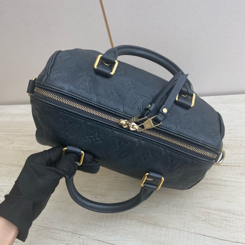 路易威登/Louis Vuitton 全皮藍色壓紋 Speedy25-4