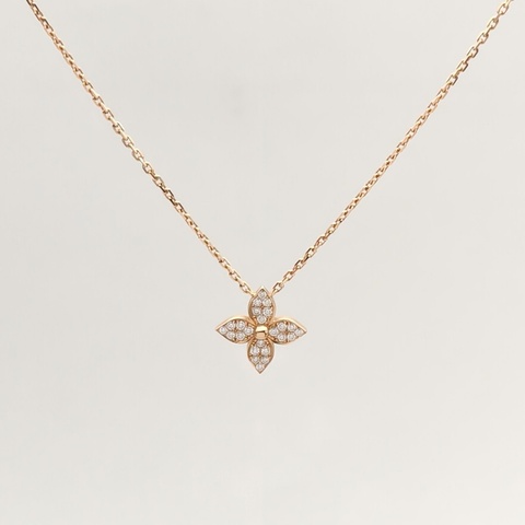 LOUIS VUITTON 18K玫瑰金鑽石STARBLOSSOM項鏈