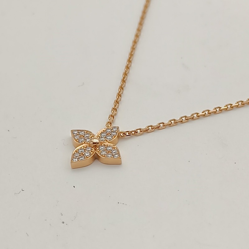LOUIS VUITTON 18K玫瑰金鑽石STARBLOSSOM項鏈-1