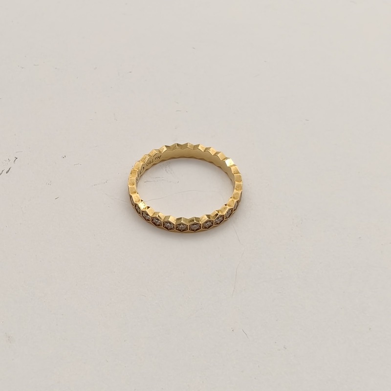 CHAUMET 18K玫瑰金鑽石BeeMyLove愛·巢蜂巢戒指51-1