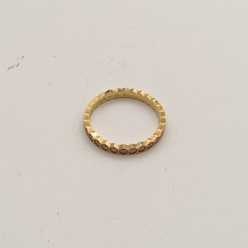 CHAUMET 18K玫瑰金鑽石BeeMyLove愛·巢蜂巢戒指51-2