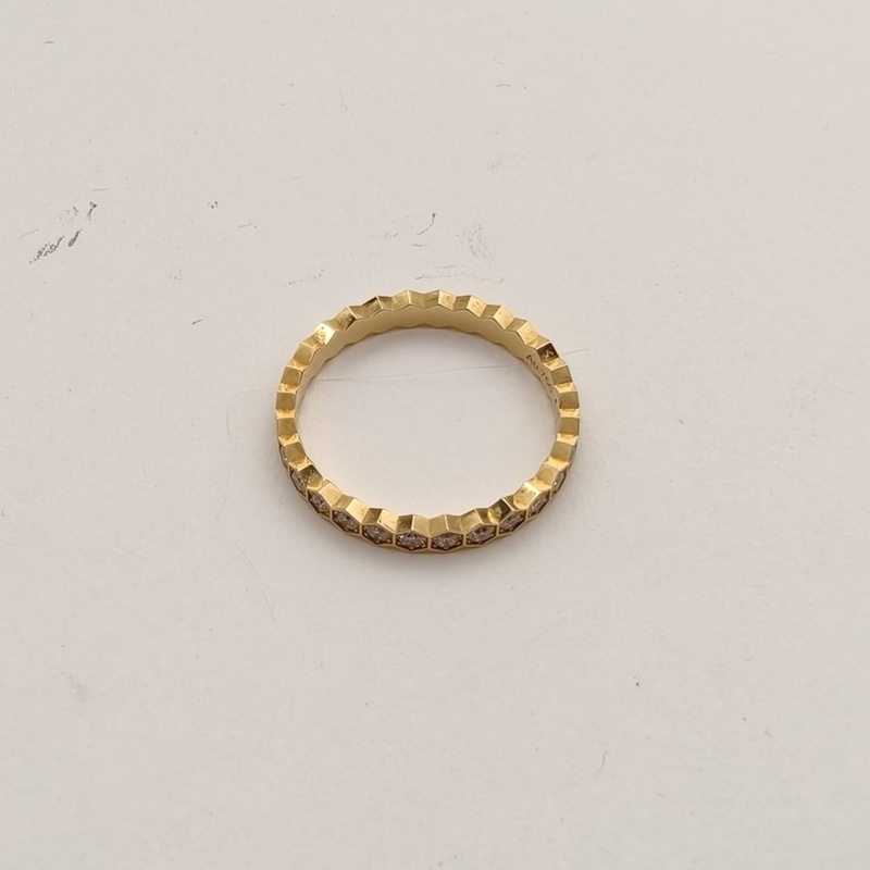 CHAUMET 18K玫瑰金鑽石BeeMyLove愛·巢蜂巢戒指51-4