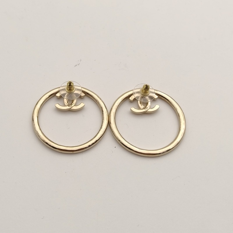 CHANEL 合金22B圓形鑽圈耳環-3