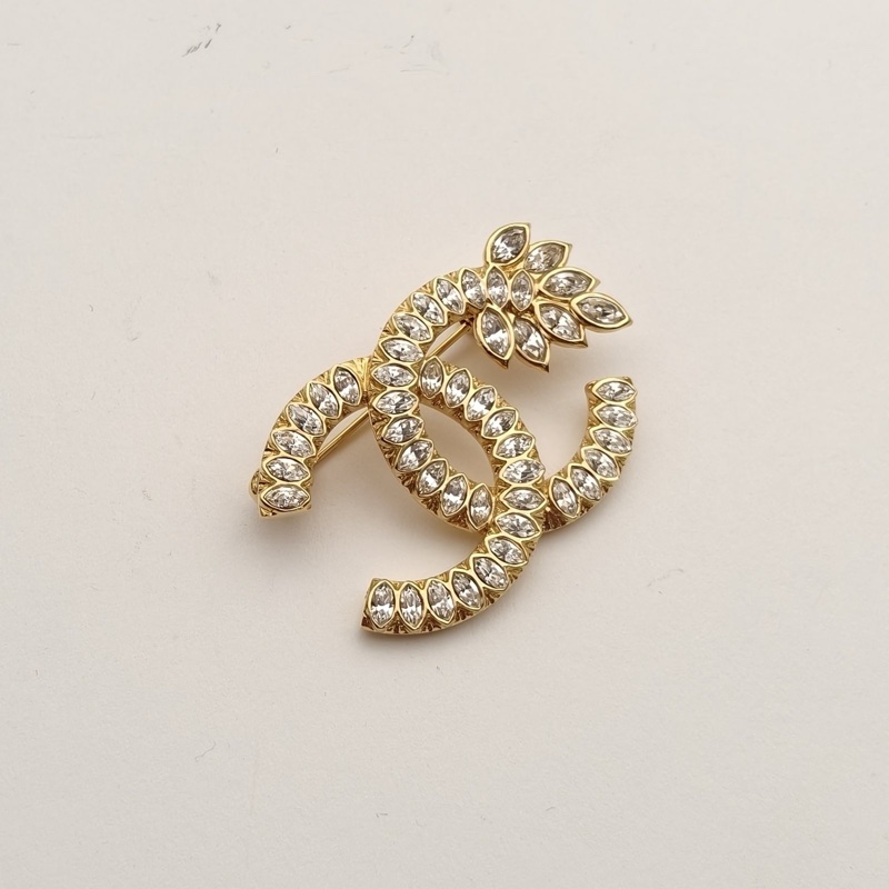 CHANEL 合金麥穗水鑽胸針-3