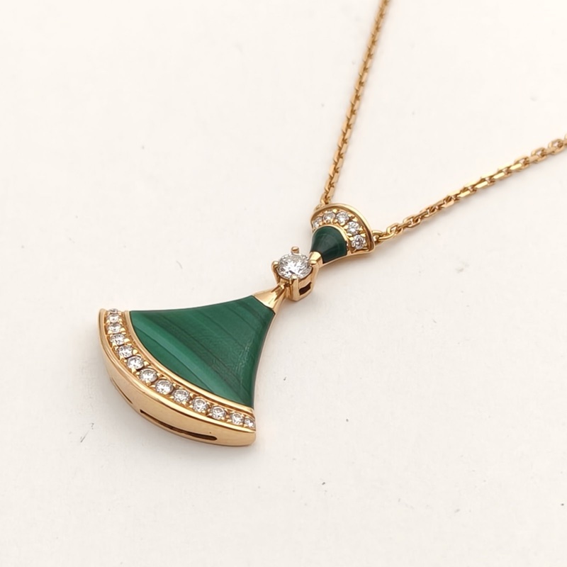 BVLGARI DIVASDREAM扇子扇邊鑲鑽項鏈18K玫瑰金/鑽石-1