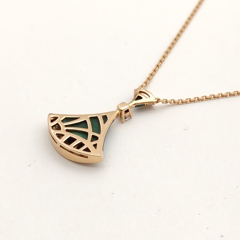 BVLGARI DIVASDREAM扇子扇邊鑲鑽項鏈18K玫瑰金/鑽石-2