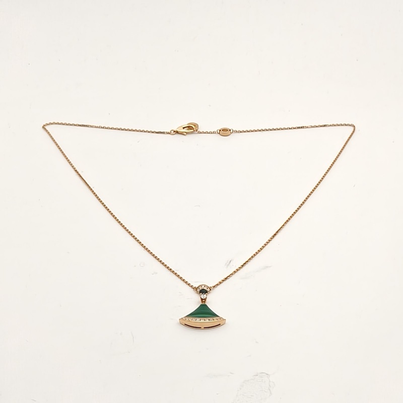 BVLGARI DIVASDREAM扇子扇邊鑲鑽項鏈18K玫瑰金/鑽石-4