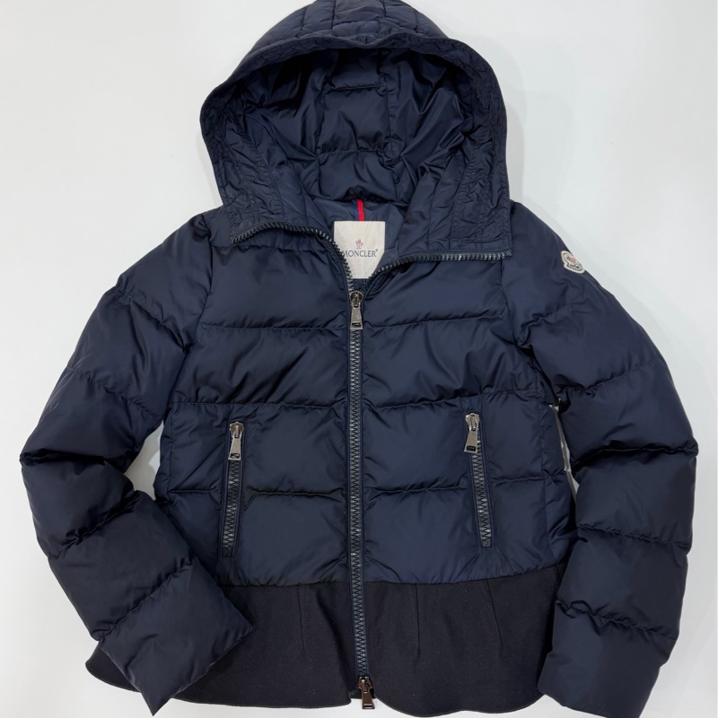 MONCHER NESEA GIUBBOTTO 深藍 藏青 荷葉邊 羽絨 羽絨外套 防風外套 夾克 外套-0