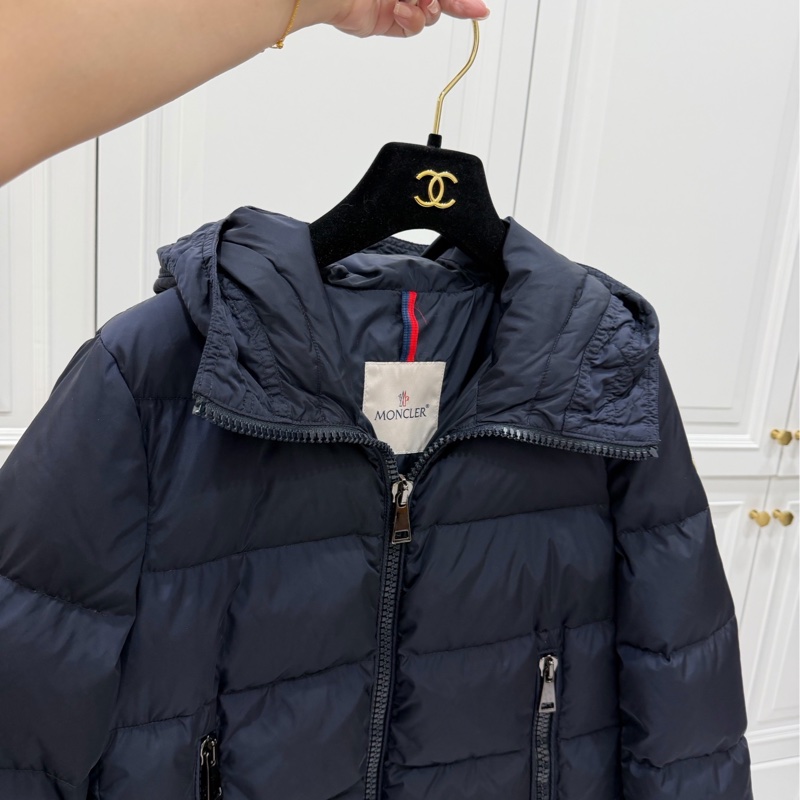 MONCHER NESEA GIUBBOTTO 深藍 藏青 荷葉邊 羽絨 羽絨外套 防風外套 夾克 外套-5