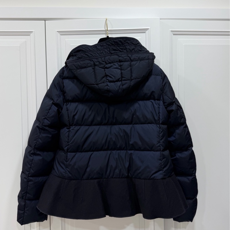 MONCHER NESEA GIUBBOTTO 深藍 藏青 荷葉邊 羽絨 羽絨外套 防風外套 夾克 外套-6