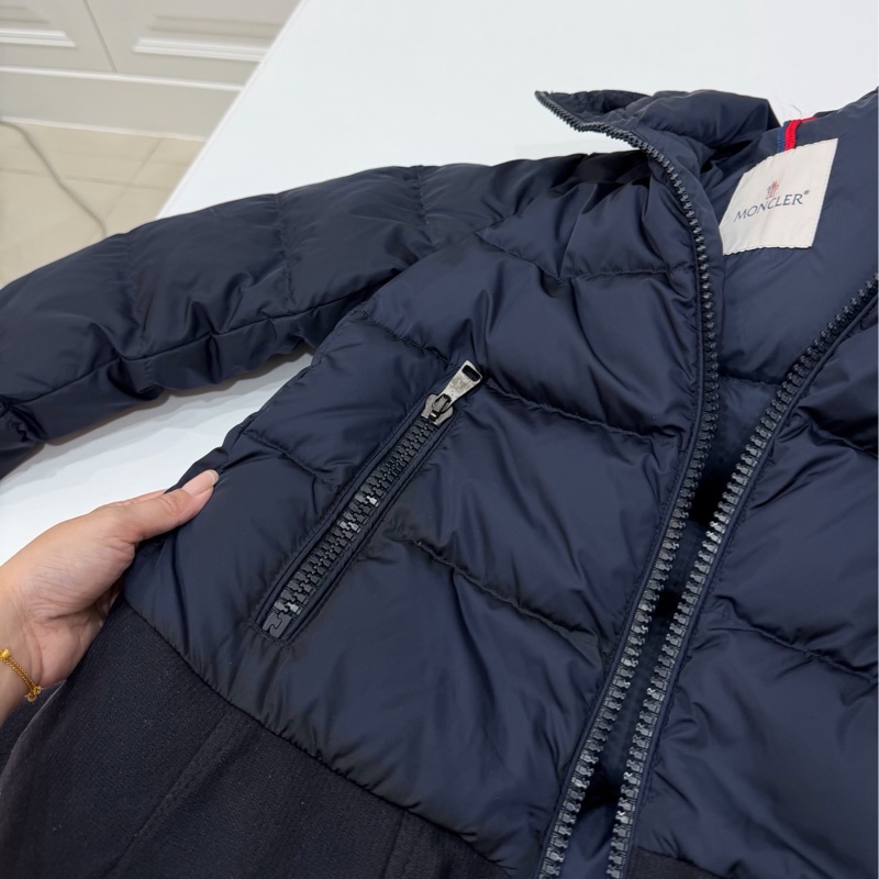 MONCHER NESEA GIUBBOTTO 深藍 藏青 荷葉邊 羽絨 羽絨外套 防風外套 夾克 外套-8