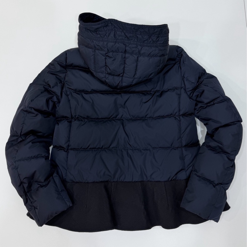 MONCHER NESEA GIUBBOTTO 深藍 藏青 荷葉邊 羽絨 羽絨外套 防風外套 夾克 外套-9