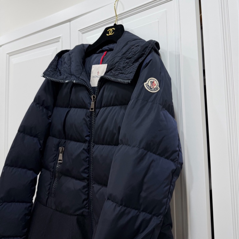 MONCHER NESEA GIUBBOTTO 深藍 藏青 荷葉邊 羽絨 羽絨外套 防風外套 夾克 外套-15