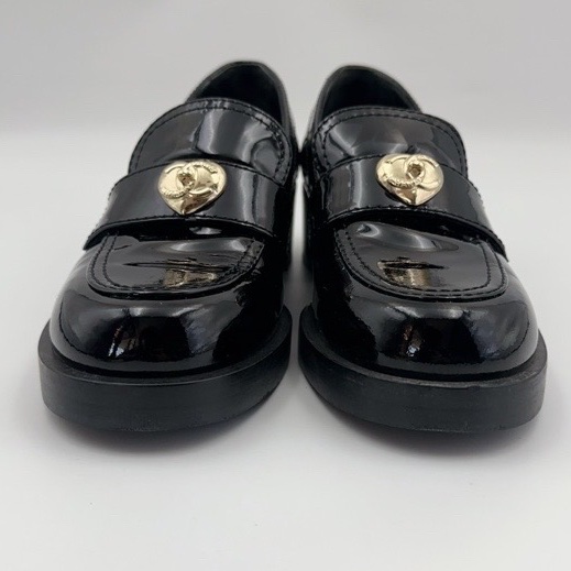 CHANEL 香奈兒 愛心雙Clogo 徽標簡約圓頭 休閒單鞋 女款 黑色 尺碼：36.5碼 附件：無-4