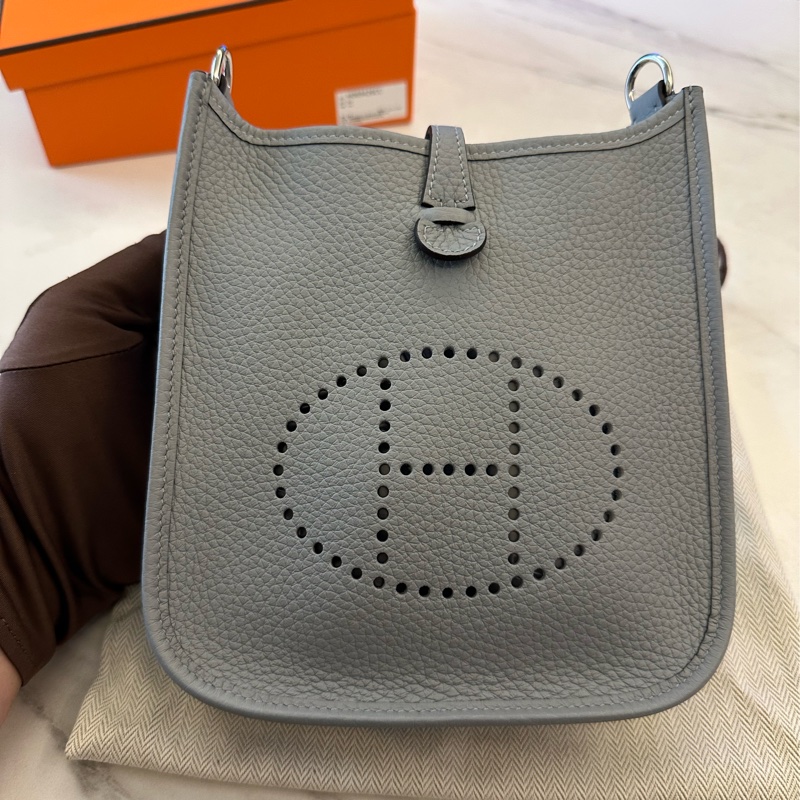 Hermes mini Evelyne 灰銀-0