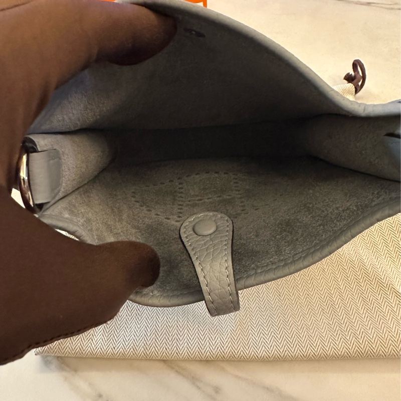 Hermes mini Evelyne 灰銀-4