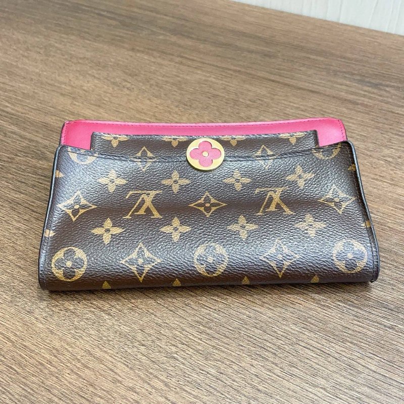 路易威登/Louis Vuitton Flore繫列WOC老花玫紅鏈條包-4