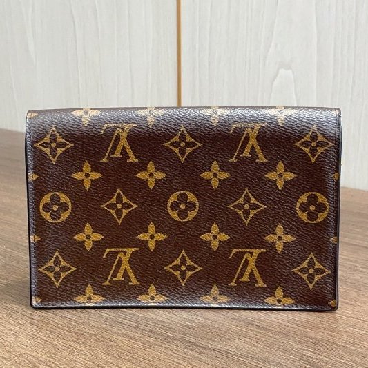 路易威登/Louis Vuitton Flore繫列WOC老花玫紅鏈條包-7