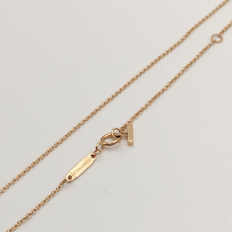 TIFFANY&CO TiffanyT微笑項鏈大號滿鑽18K玫瑰金/鑽石-4