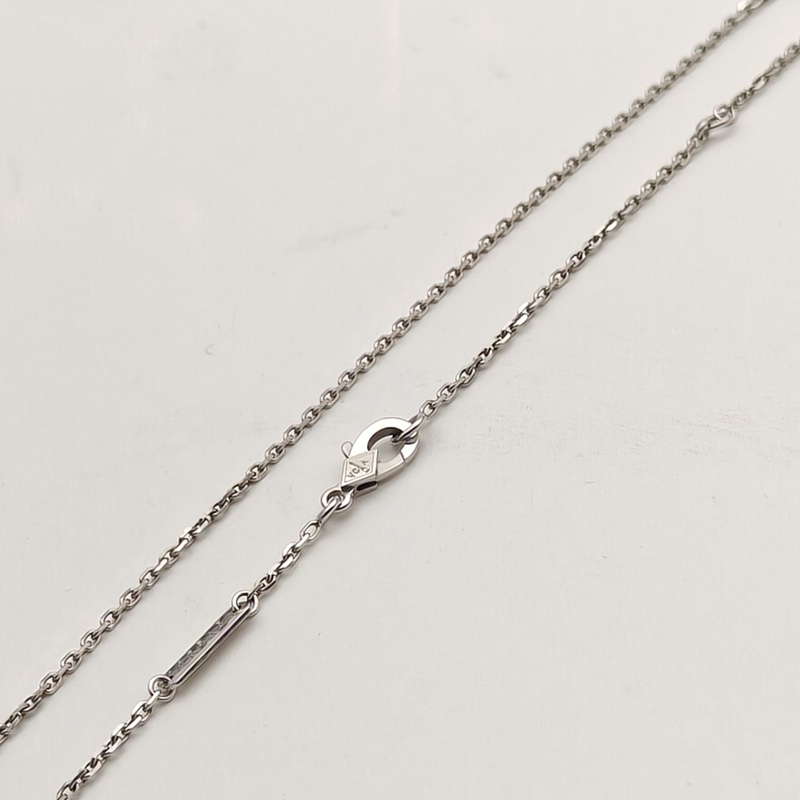 VAN CLEEF&ARPELS VintageAlhambra中號單花項鏈新扣18K白金/紫玉髓-3