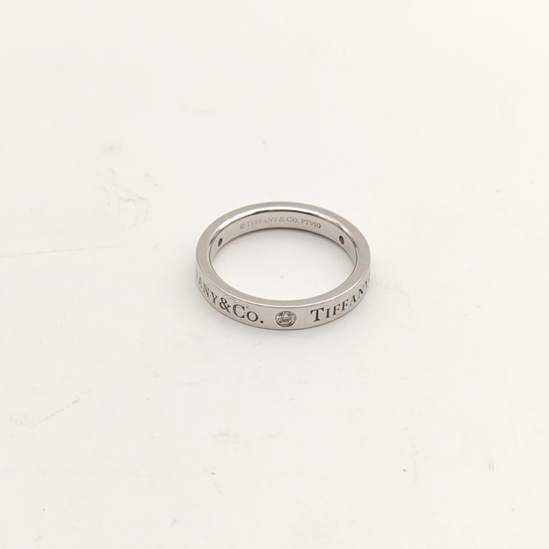 TIFFANY&CO Tiffany&Co.三鑽戒指窄版3mm鑽石/pt950-1