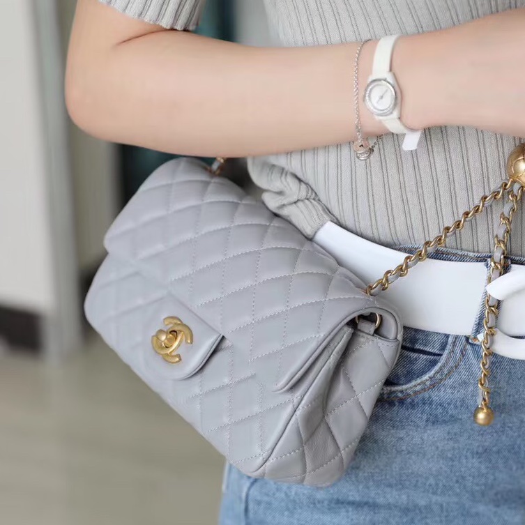 CHANEL香奈儿金球方胖子CF20全新全配大mini芯片款🪻绝版香芋紫-3